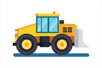 Fototapeta premium realistic Wheel Tractor Scraper Construction vehicle vector art illustration