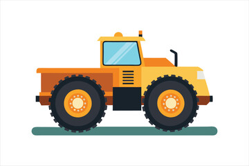 realistic Wheel Tractor Scraper Construction vehicle vector art illustration