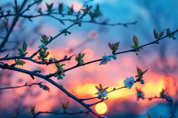 Spring Blossom at Sunset