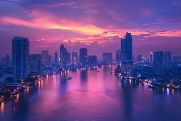 Obraz premium Cityscape at Sunset