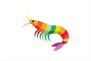 Rainbow Shrimp vector artwork illustration