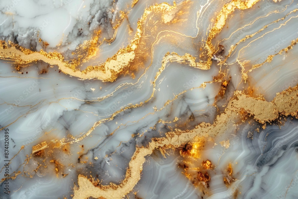 Canvas Prints Elegant Marble Texture with Gold Veins