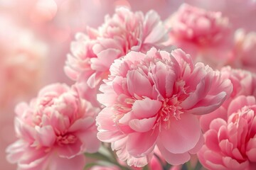 Fototapeta premium Pink Peony Blossoms in Full Bloom
