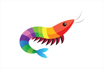 Rainbow Shrimp vector artwork illustration 