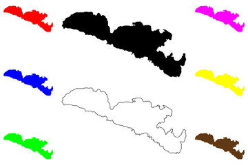 Inishmore island (Republic of Ireland, Aran Islands, Galway Bay) map vector illustration, scribble sketch Isle of Arainn map