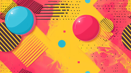 Obraz premium Bright colorful geometric shapes set the mood for summer. - Seamless tile. Endless and repeat print.