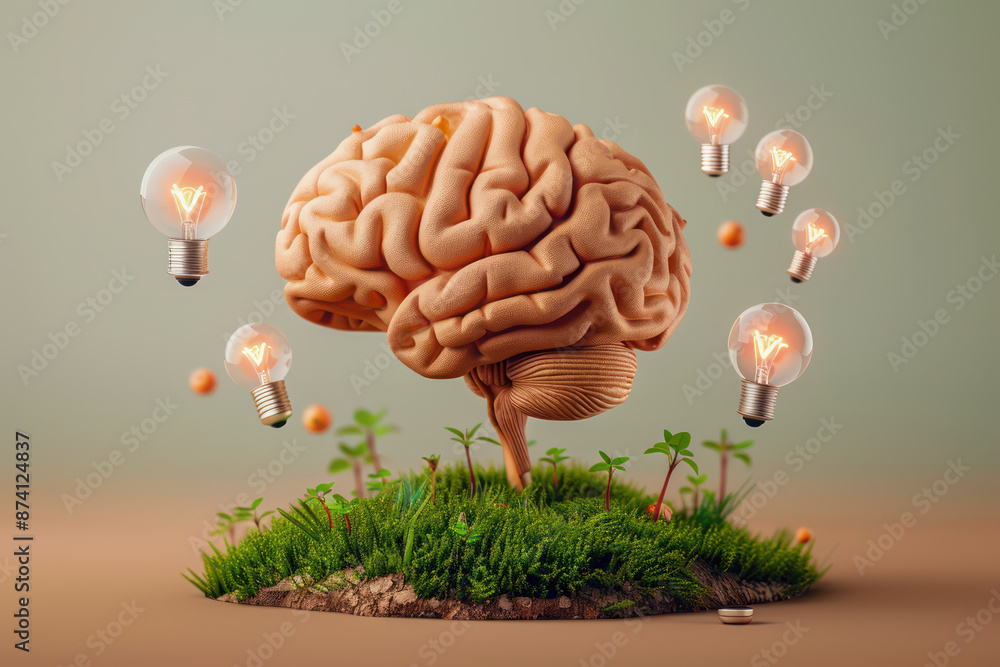 Poster illuminated ideas brain power and the genesis of innovative thinking, a visual representation of wis