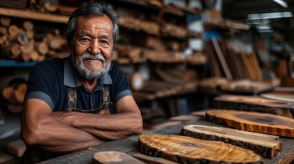 Authentic portrait of a local artisan in their natural workshop setting, highlighting the beauty of craftsmanship and authenticity.