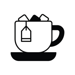 ice tea icon with white background vector stock illustration