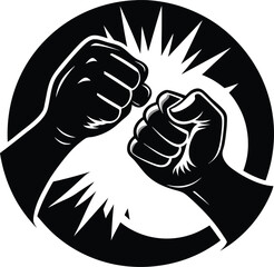 Silhouette Vector Illustration of Friends Celebrating Friendship Day Isolated on White Background