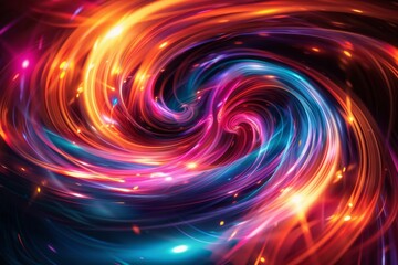 "Vibrant Neon Light Swirl Abstract Art"