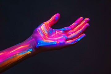 Obraz premium Fluorescent Paint on Hand