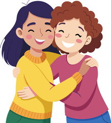 Vibrant Illustration of Teens Celebrating Friendship Day