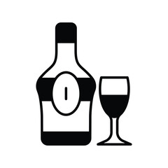 champagne icon with white background vector stock illustration