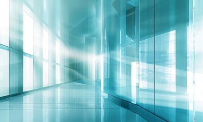 Obraz premium Sky Blue Hue Minimalistic Glass block space in a Modern Atmosphere, future smart office, business concept, Graphic Resources, Wallpapers, Brochure, Websites, banner design, Advertising, background
