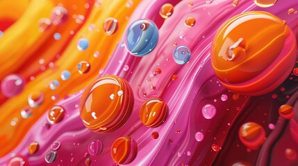 Obraz premium Creative Composition of Cartoon Droplets in Artistic Sketch with Hyperrealism Texture and Acrylic Medium