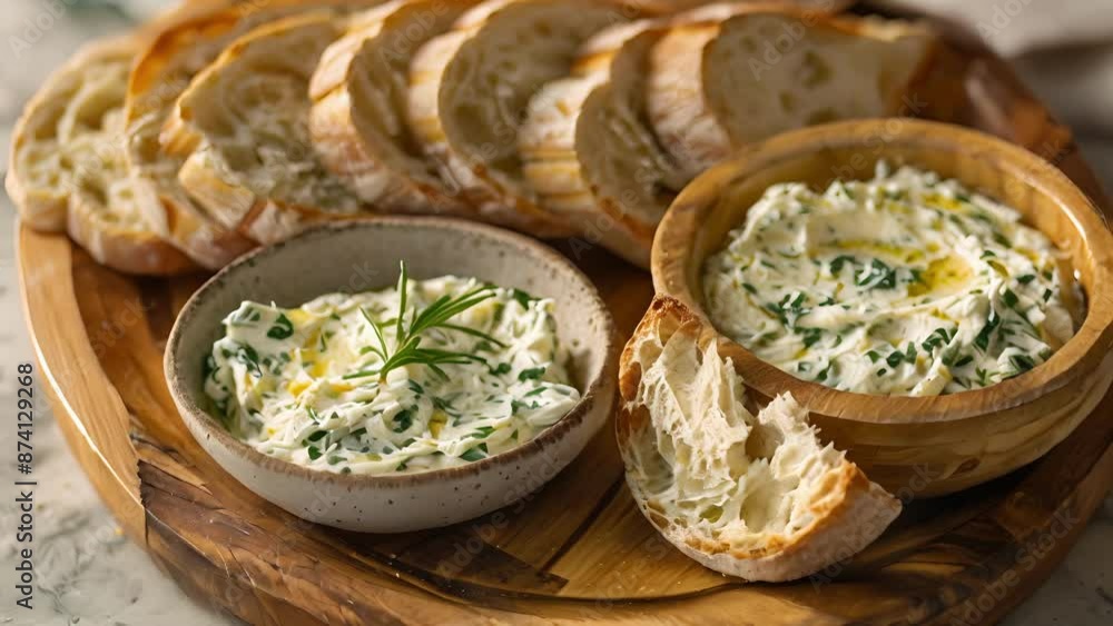Poster homemade herb butters and spreads are offered with freshlybaked bread adding an earthy richness to e