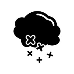 cloud and snow icon, silhouette vector isolated on white background. simple and modern design