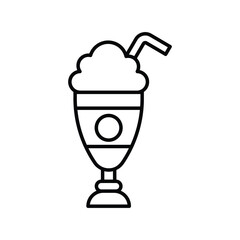 milkshake icon with white background vector stock illustration