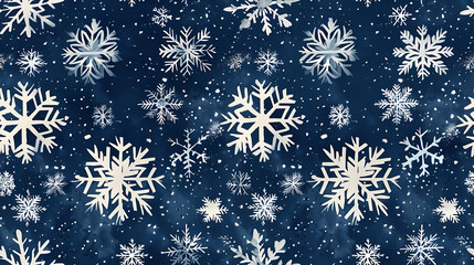Winter Background with snowflakes Motifs - Seamless tile. Endless and repeat print.