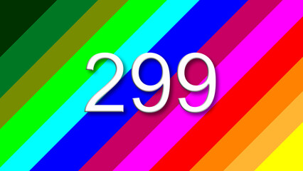 299 colorful rainbow background year number