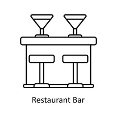 Restaurant Bar vector outline Design illustration. Symbol on White background EPS 10 File 