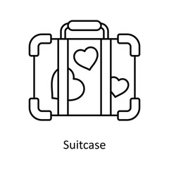 Suitcase vector outline Design illustration. Symbol on White background EPS 10 File 