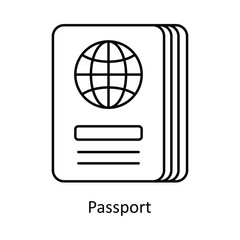 Passport vector outline Design illustration. Symbol on White background EPS 10 File 