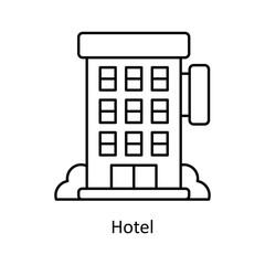Hotel vector outline Design illustration. Symbol on White background EPS 10 File 