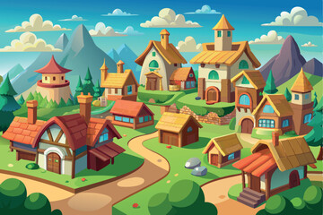 Cartoon animated background image and illustration

