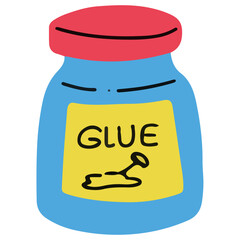 cartoon doodle glue bottle