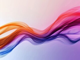 Dynamic and colorful abstract image featuring flowing wave patterns in vibrant shades of orange, pink, purple, and blue.