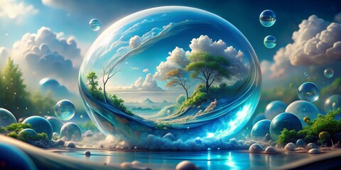 Blue liquid oxygen abstract clean macro background macro illustration nature natural