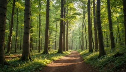 Fototapeta premium Sunbeams Through The Trees.