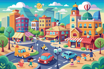 Cartoon animated background image and illustration

