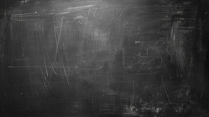 Close up view of a soiled black chalkboard