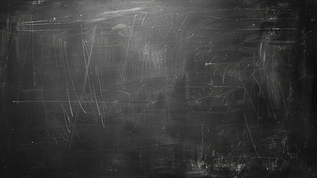 Close up view of a soiled black chalkboard