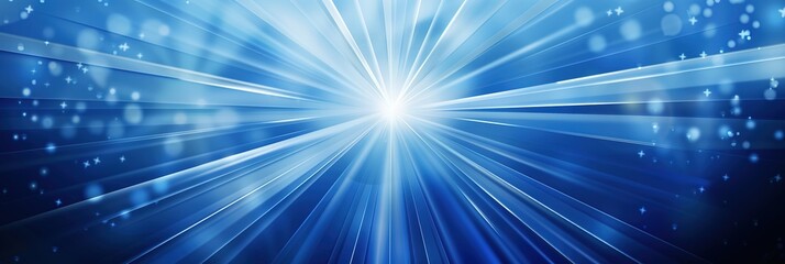 Dynamic Blue Background with Symmetrical White Rays of Light