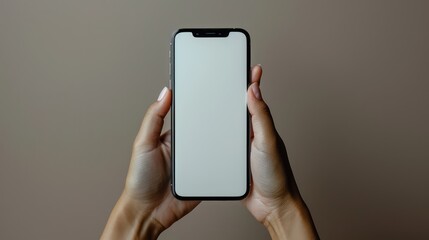 Big phone with white flat screen white background