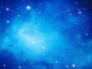 Vivid Blue Nebula with Stars Illuminating a Beautiful, Smooth Cosmic Background