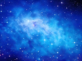 Vivid Blue Nebula with Stars Illuminating a Beautiful, Smooth Cosmic Background