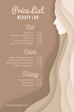 Beauty Price List Template Design