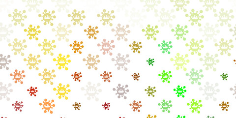 Light Green, Yellow vector template with flu signs.