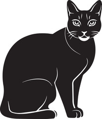 black and white cat silhouette