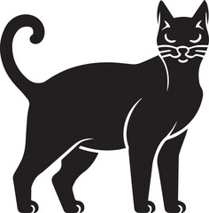 black and white cat silhouette