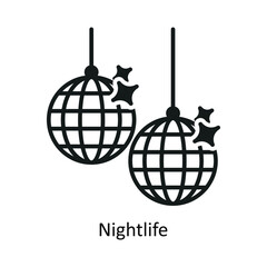 Nightlife vector solid Design illustration. Symbol on White background EPS 10 File 