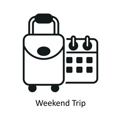 Weekend Trip vector solid Design illustration. Symbol on White background EPS 10 File 