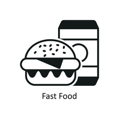 Fast Food vector solid Design illustration. Symbol on White background EPS 10 File 