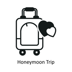 Honeymoon Trip vector solid Design illustration. Symbol on White background EPS 10 File 