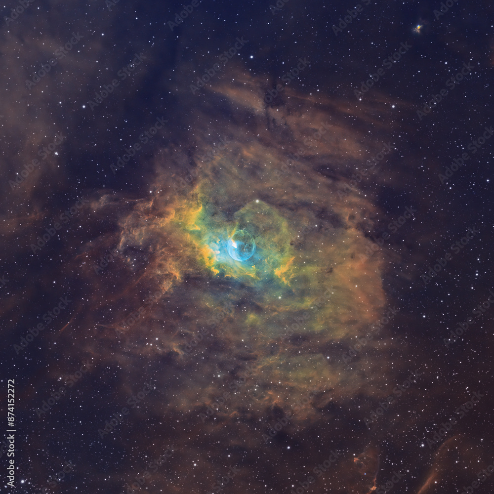 Wall mural deep space astrophotography using a telescope